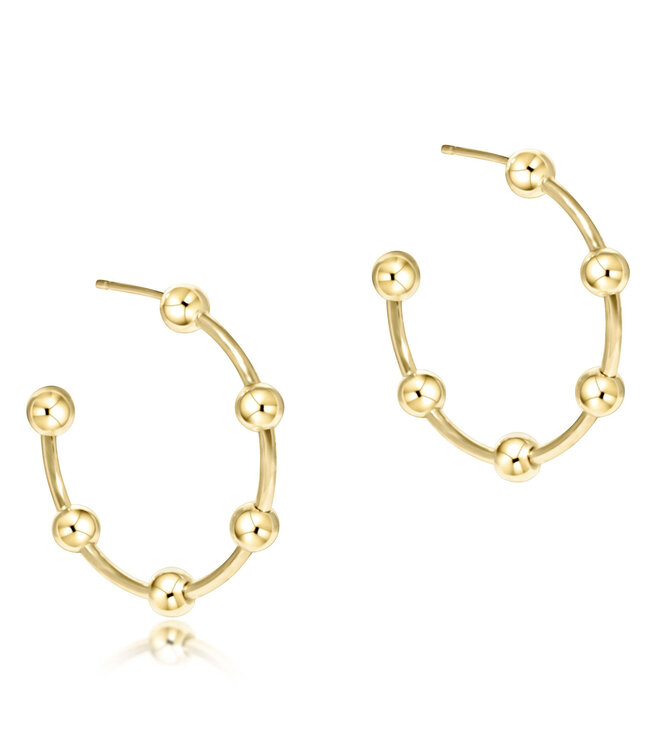 ENEWTON Beaded Simplicity 1" Post Hoop - 4mm Gold