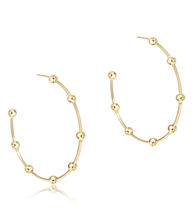 ENEWTON Beaded Simplicity 1.5" Post Hoop - 4mm Gold