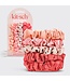 KITSCH Ruched Satin Scrunchies Set - Cherry Blossom