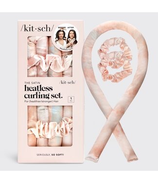 KITSCH Satin Heatless Curling Set - Sunset Tie Dye