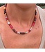 Adjustable Necklace Rose Warm Hues Gemstone Colorblock