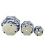 Ceramic Chinoiserie Planter Pot Round Hexagon Pot Fluted Edge - Sold Individually