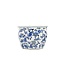 Ceramic Chinoiserie Planter Pot Blue & White + Yellow - Sold Individually