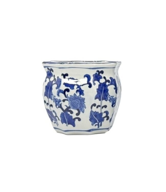 Ceramic Chinoiserie Planter Pot Blue & White - Sold Individually