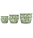 Ceramic Chinoiserie Planter Pot Green & White - Sold Individually