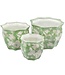 Ceramic Chinoiserie Planter Pot Green & White - Sold Individually