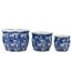 Ceramic Chinoiserie Planter Pot White & Blue Crane - Sold Individually