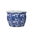 Ceramic Chinoiserie Planter Pot White & Blue Crane - Sold Individually