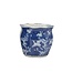 Ceramic Chinoiserie Planter Pot White & Blue Crane - Sold Individually