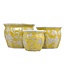 Ceramic Chinoiserie Planter Pot Yellow & White - Sold Individually