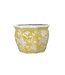 Ceramic Chinoiserie Planter Pot Yellow & White - Sold Individually