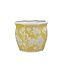 Ceramic Chinoiserie Planter Pot Yellow & White - Sold Individually