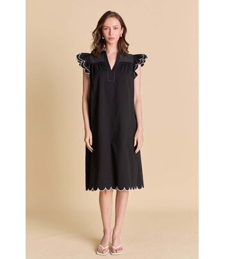 Iris Scallop Midi Dress