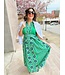 Patricia  Printed Halter Collared Maxi Dress