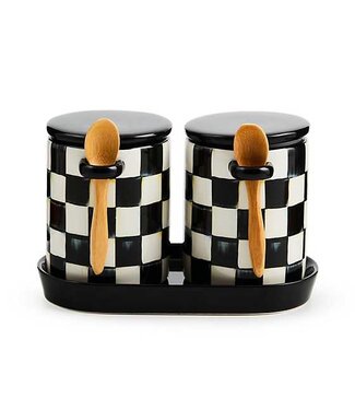 MACKENZIE CHILDS Courtly Check Farmhouse Canisters - Sold as Set