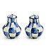 MACKENZIE CHILDS Royal Check Salt & Pepper Shakers - Sold as Set