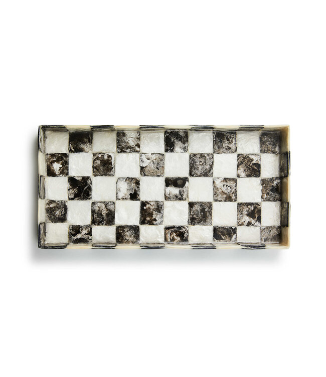 MACKENZIE CHILDS Courtly Check Capiz Vanity Tray