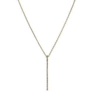 THEIA JEWELRY Linear Bar Short Necklace with Hand Set Micro Pave High Quality CZ