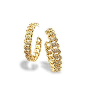 THEIA JEWELRY Lori Curve Link Hoop Earrings