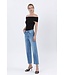 High Rise Crop Slim Wide Well Balanced Raw Hem Jeans