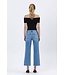 High Rise Crop Slim Wide Well Balanced Raw Hem Jeans