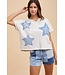 Eliana Mineral Washed Star Patched Knit Top