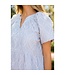 Natalie Fringe Textured Short Sleeve Stripe Dress