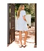 Natalie Fringe Textured Short Sleeve Stripe Dress