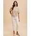 Phia Mix Media Sequin Crochet Bodice Woven Blouse