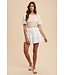 Annie Mix Media Crochet Sleeve Jersey Top