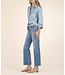 KUT FROM THE KLOTH Kelsey High Rise Ankle Flare Inset Leg Raw Hem