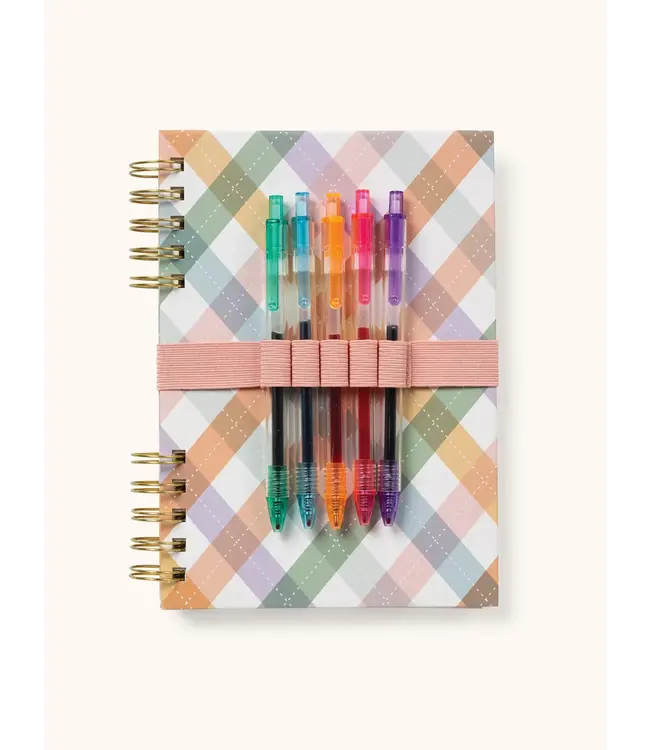 As If Argyle Harper Split-Spiral Notebook & Pen Set