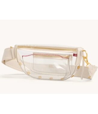 HAMMITT Charles Crossbody Med Clear Calla Lily White Brushed Gold
