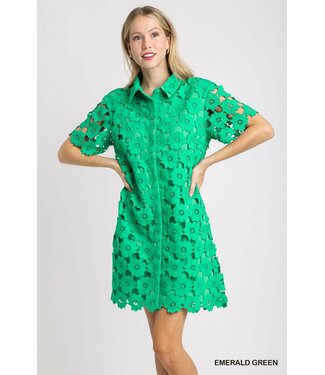 Megan Floral Lace Round Neck Dress