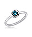 Blue Round Plain Stack Ring