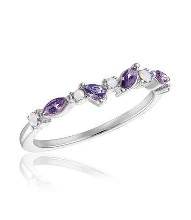 Multi Cut Lavender & Opal Stack Ring