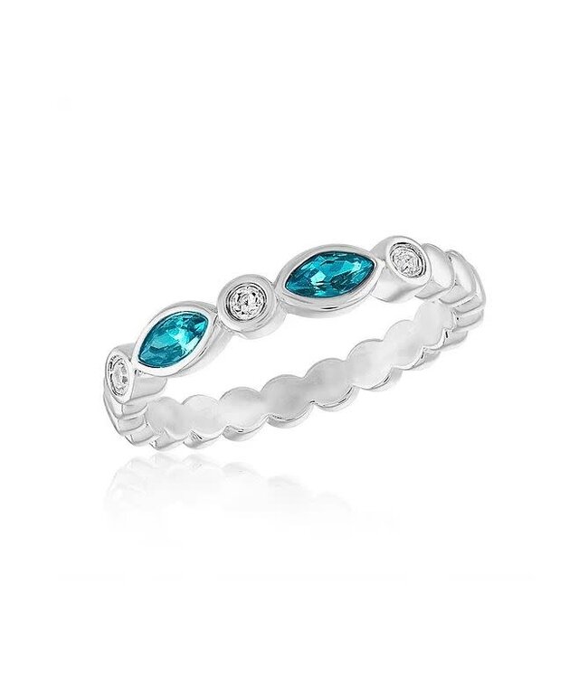 Blue Diamond Endless Oval Stack Ring