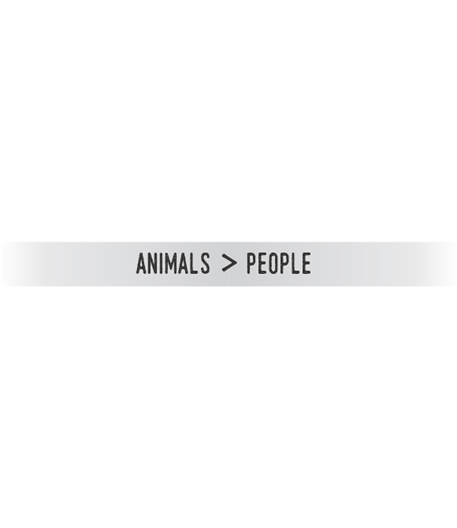 "Animals Over People" Silver Embracelet