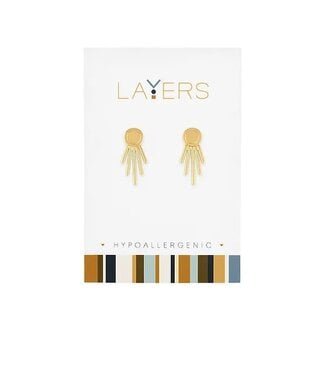 Gold Starburst Ear Jacket Layers Earrings