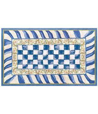 MACKENZIE CHILDS 3’ X 5' Truly Royal Check Washable Rug