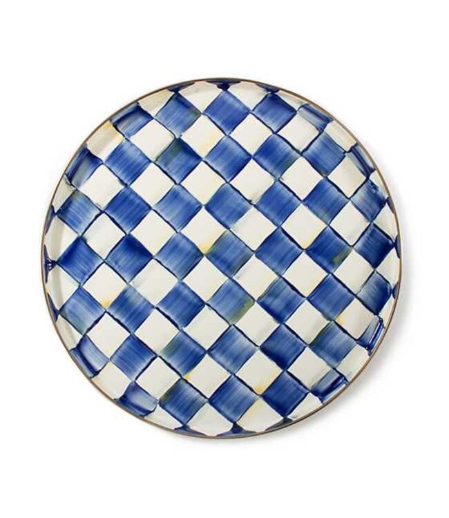 MACKENZIE CHILDS Royal Check Enamel Round Tray