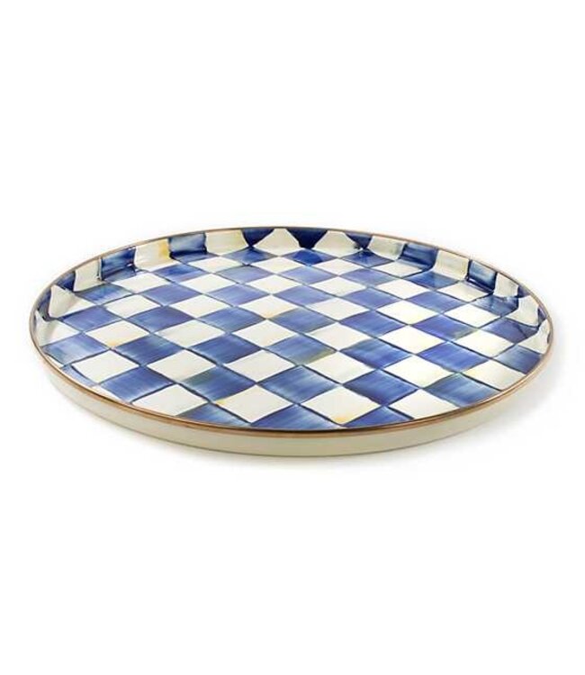 MACKENZIE CHILDS Royal Check Enamel Round Tray