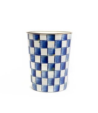 MACKENZIE CHILDS Royal Check Enamel Waste Bin