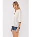 Tanya Floral Stripe 3/4 Sleeve Button-Down Blouse