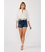 Tanya Floral Stripe 3/4 Sleeve Button-Down Blouse