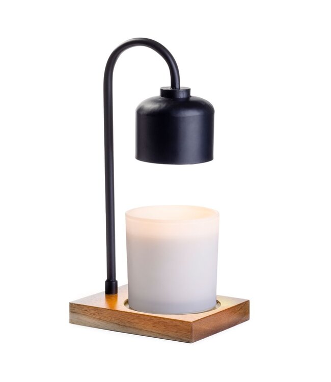 Arched Candle Warmer Lamp - Black and Wood