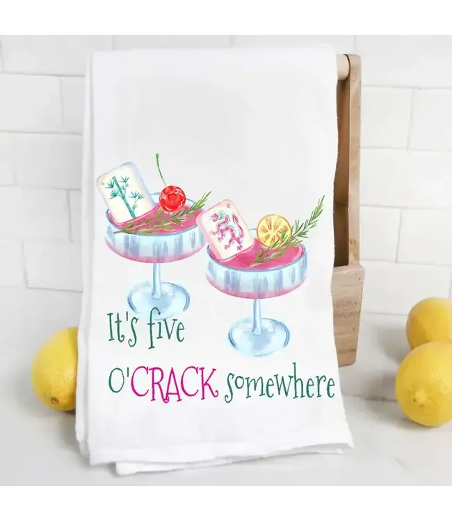 Mahjong It's Five O'crack Somewhere Tea Towel