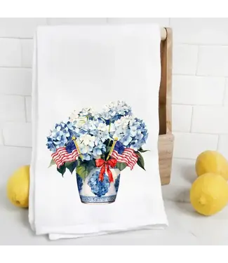 Chinoiserie Hydrangea Tea Towel