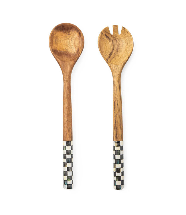 MACKENZIE CHILDS Courtly Check Salad Servers