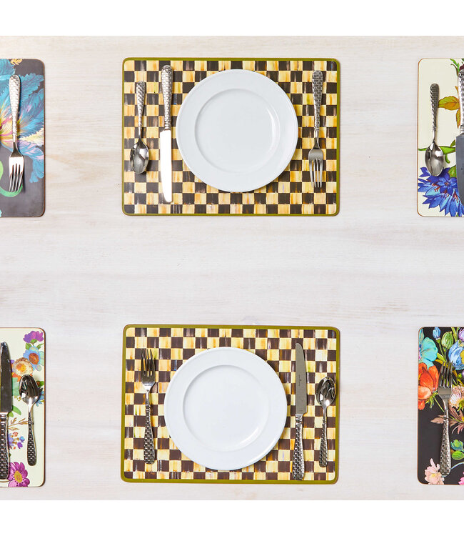 MACKENZIE CHILDS Courtly Check Cork Back Placemats - Set of 4